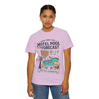 Motel Pool Forecast T-Shirt — Vintage Resort Graphic Tee (“100% chance of staying pool”)